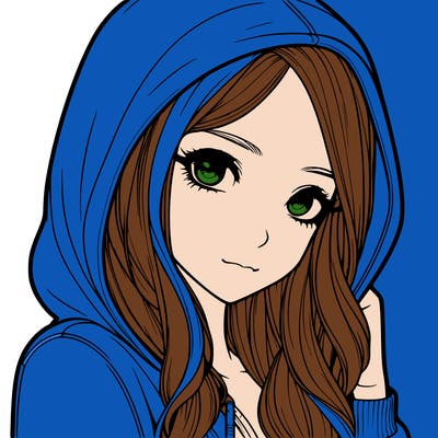 realistic adult girl with hoodie on