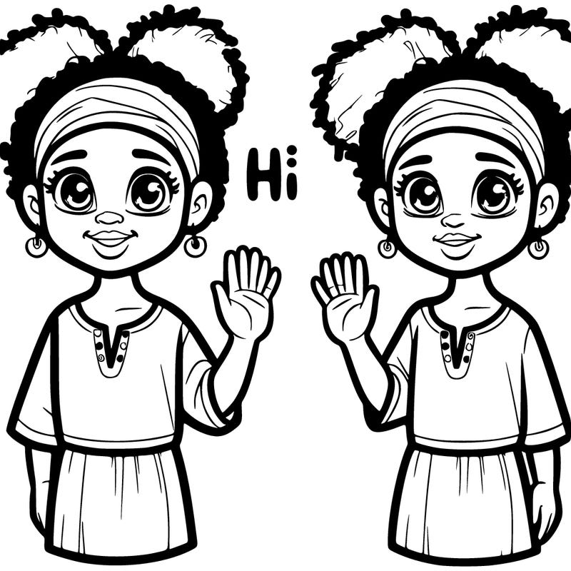 haitian girl saying hi