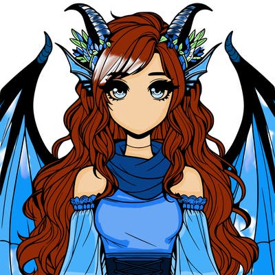 realistic girl with dragon wings horns and a tail