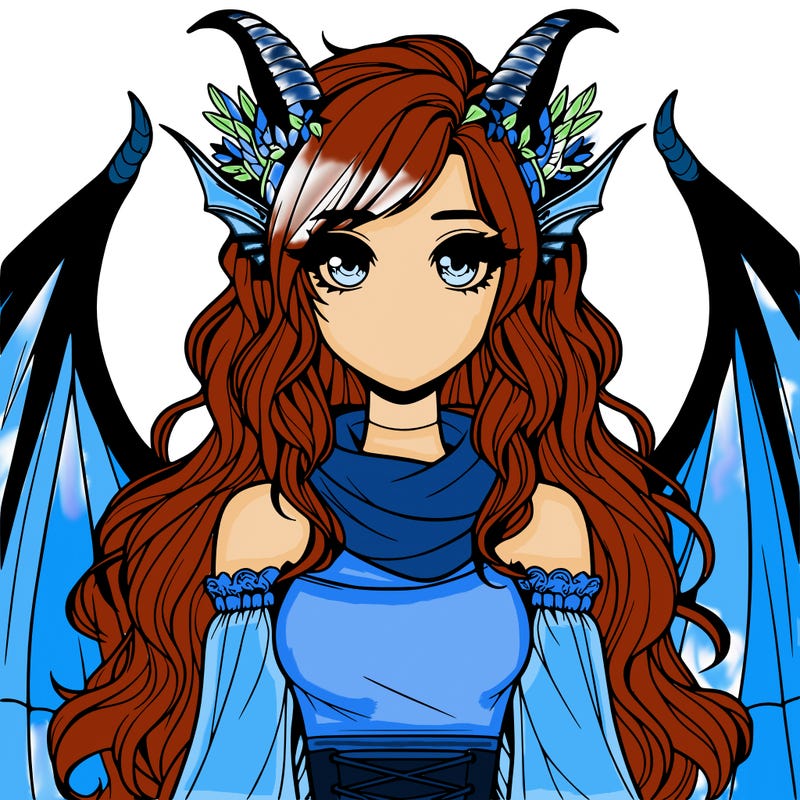 realistic girl with dragon wings horns and a tail