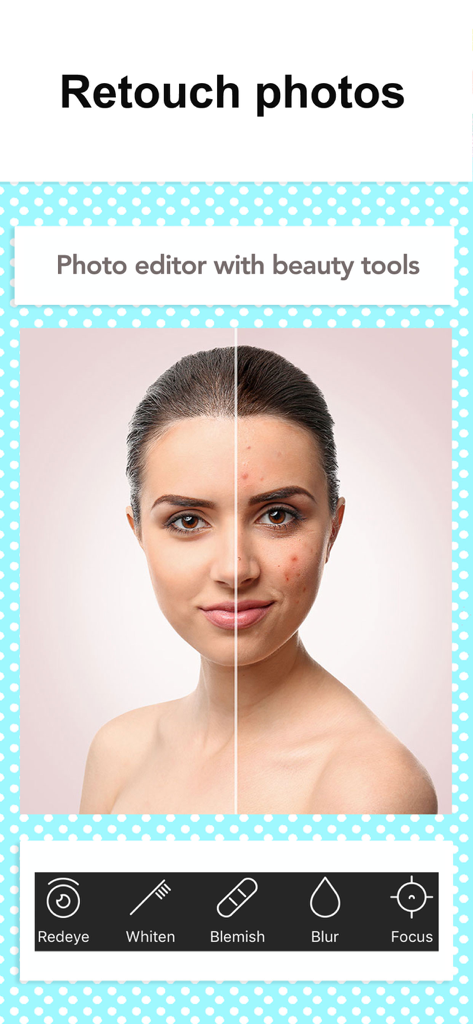 Comparaison avant/après d'un portrait à l'aide d'outils de retouche photo et d'embellissement