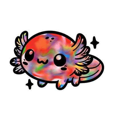 cute easy baby axolotl