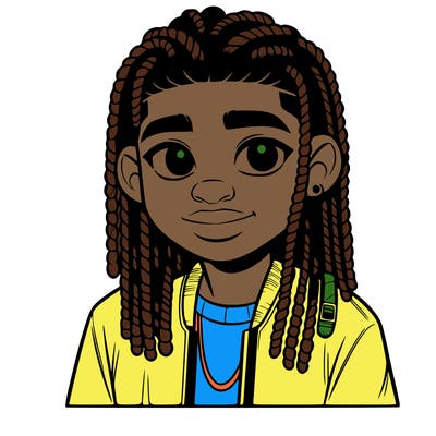black teenager boy with braids