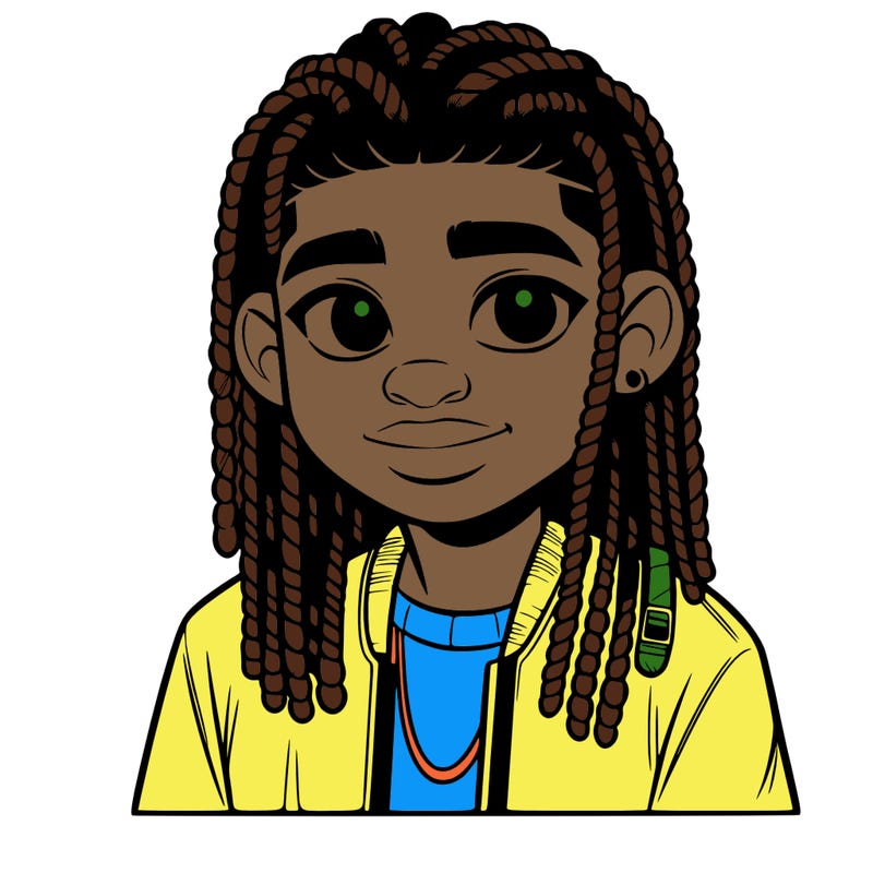 black teenager boy with braids