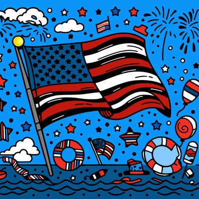 4th of july with the american flag