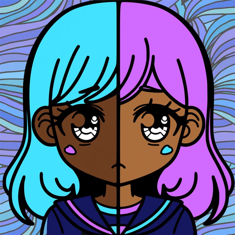 a split of a girl