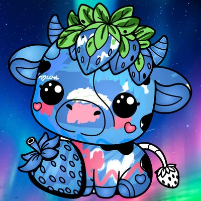 cute strawberry cow