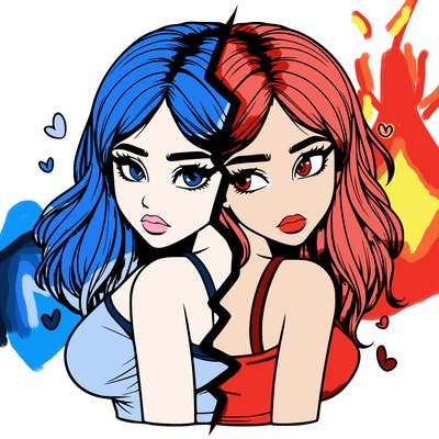 realistic girl split