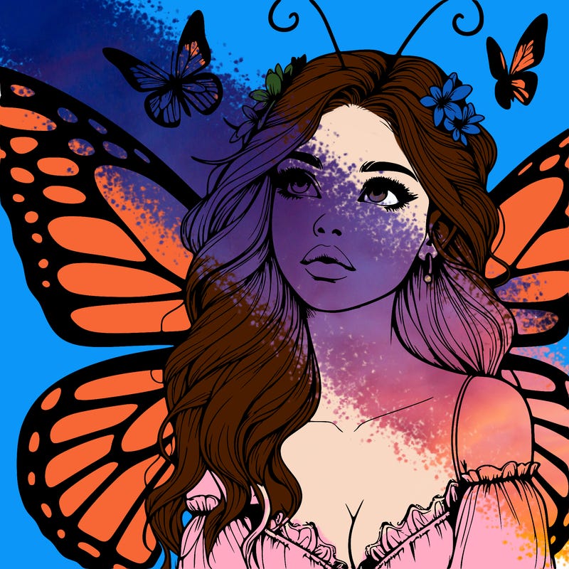 butterfly fairy realistic girl