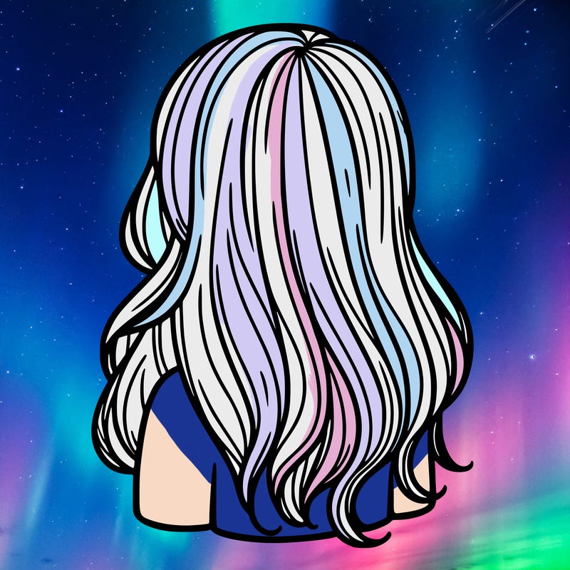 girl with long hair facing backwards