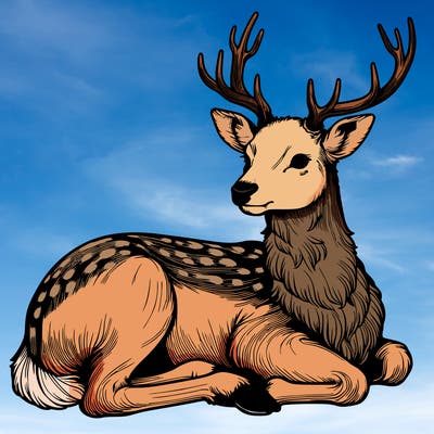 realistic deer with antlers