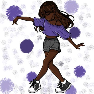 realistic girl danceing