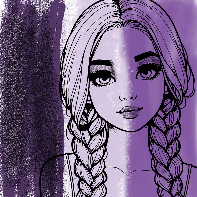 realistic girl with braids