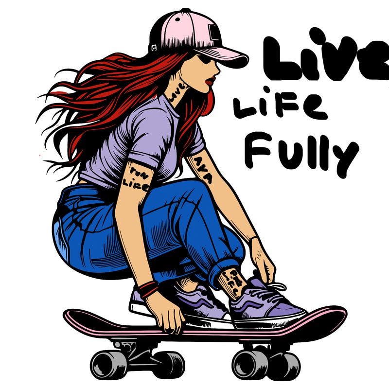realistic girl skateboard rider