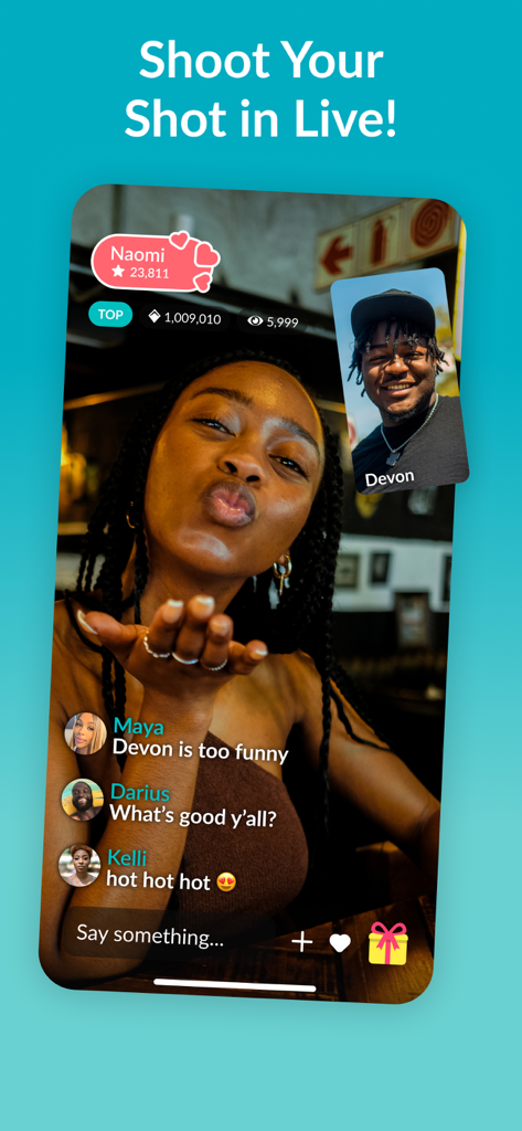 Tagged Dating: Chat & Go Live! - User live streaming and interacting with a community on the Tagged dating app