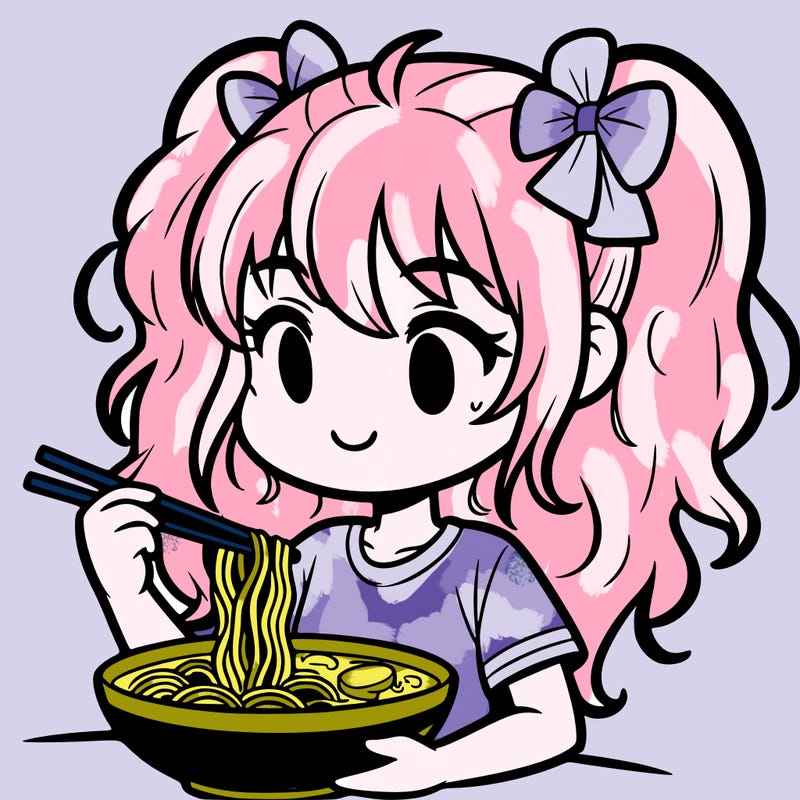 a girl eating ramen