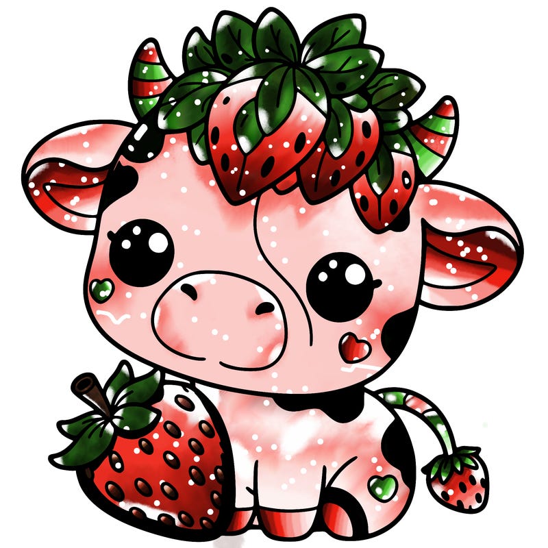 cute strawberry cow