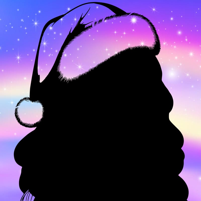 realistic girl in santa hat