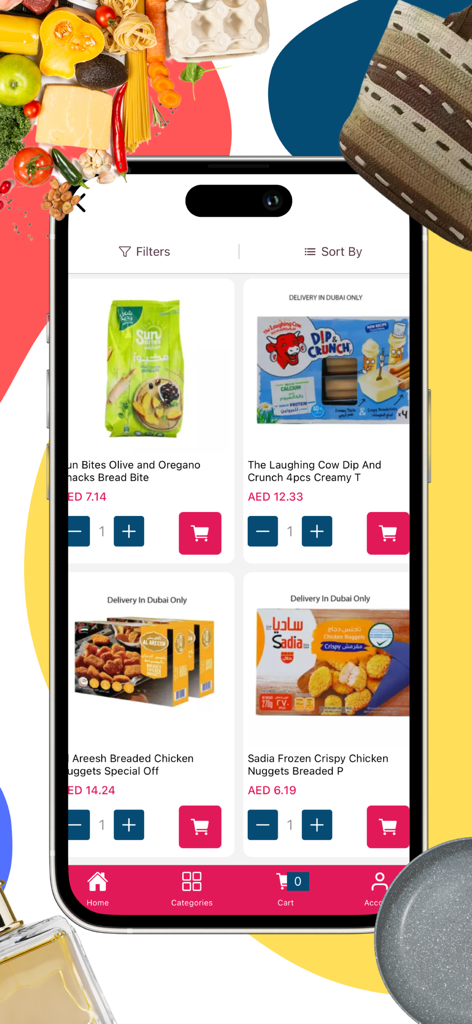 Day To Day Online - Day To Day Online mobile app interface showing various grocery products for sale