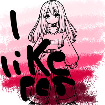 cute girl with straight hair in baggy jeans and a crop top and a sweater