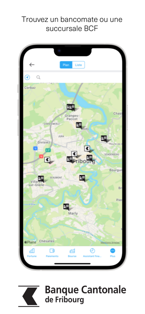BCF Mobile Banking - BCF Mobile Banking app locator map showing ATMs and branch locations