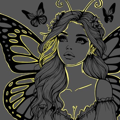 butterfly fairy realistic girl