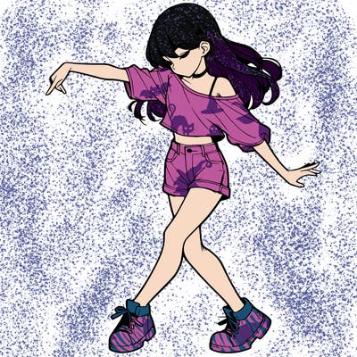 realistic girl danceing
