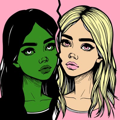 realistic girl split