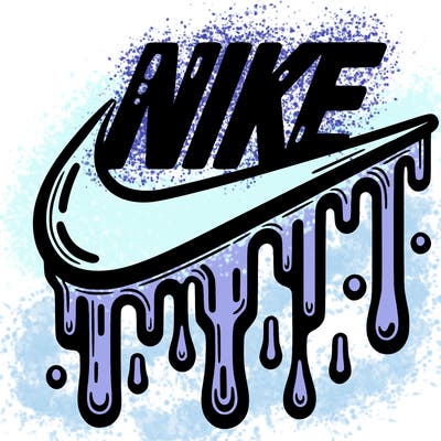 dripping nike logo