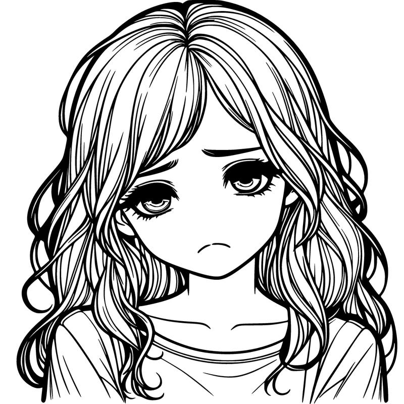 sad girl realistic