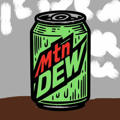 a can that says mtn dew