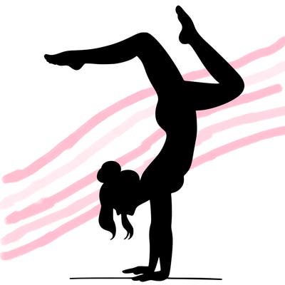 a woman doing a handstand