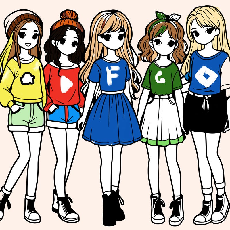 a group of five girls