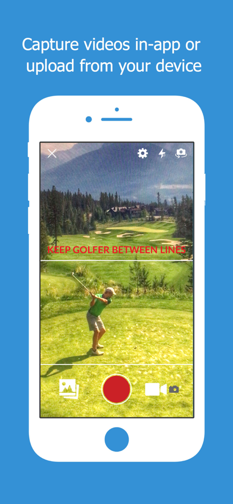 Interface of The Golf Tracer app capturing a golfer swing on a course