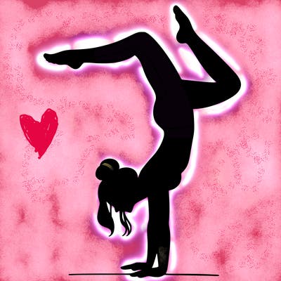 a woman doing a handstand