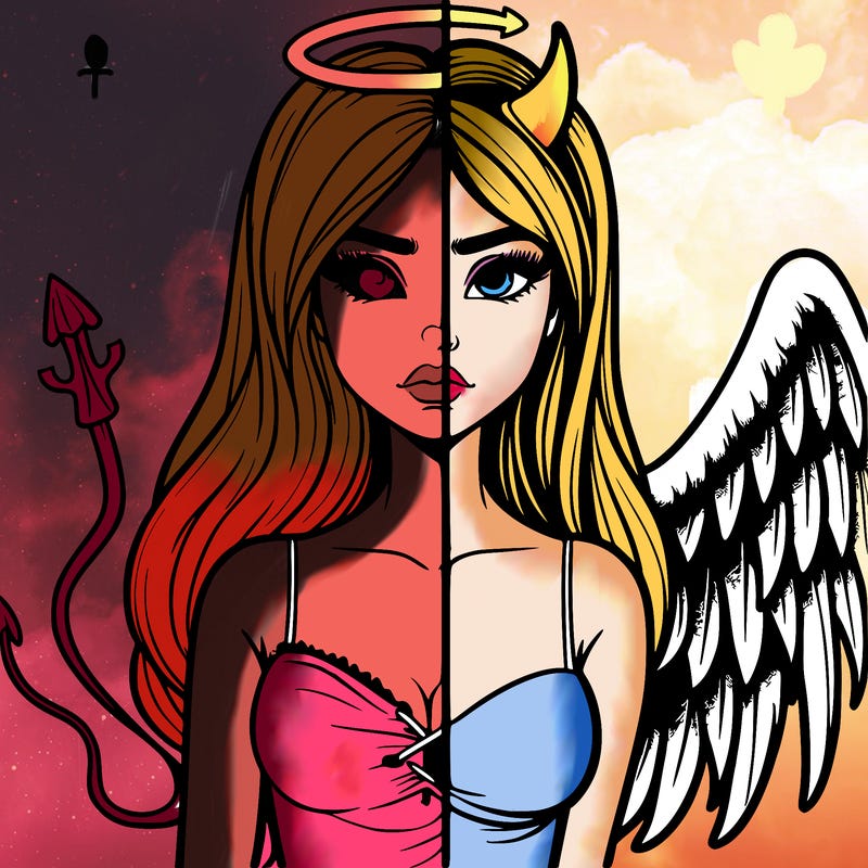 devil vs angel realistic girl