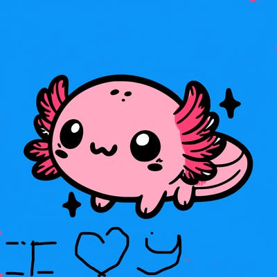 cute easy baby axolotl
