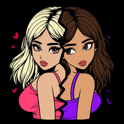 realistic girl split