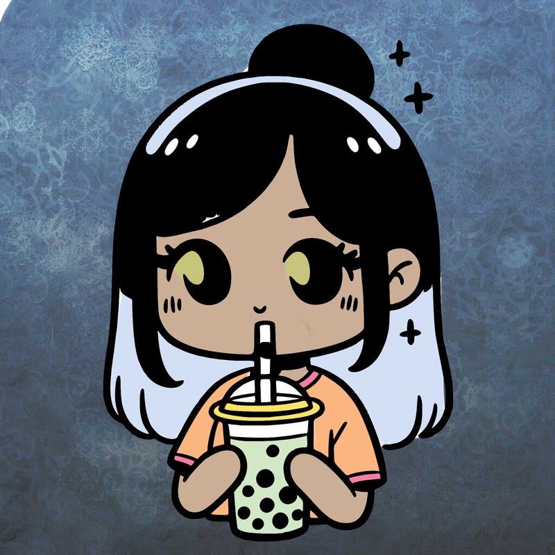 girl drinking boba
