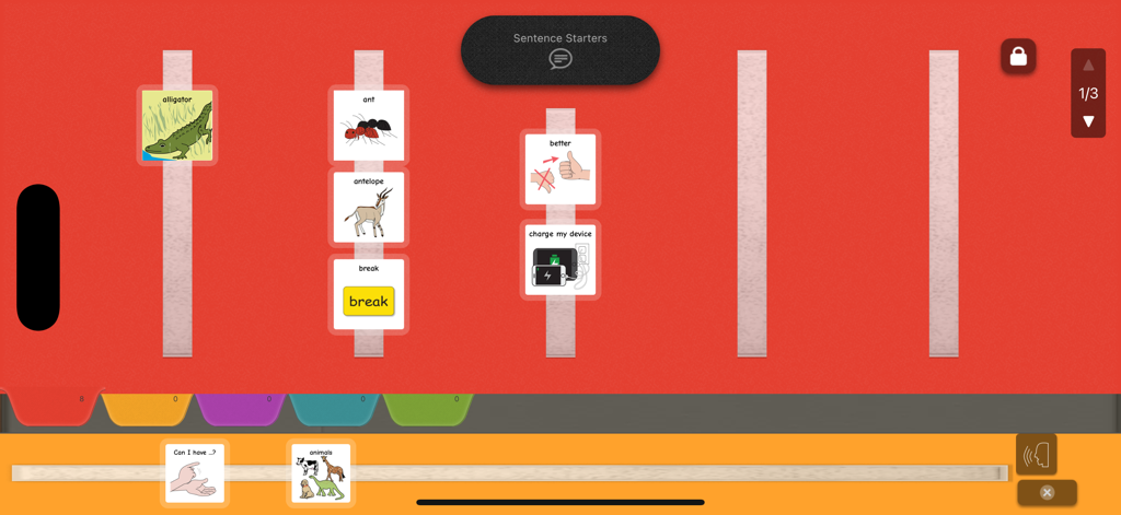 PECSTalk™ Lite - Digital PECS communication board with picture icons and sentence building features.