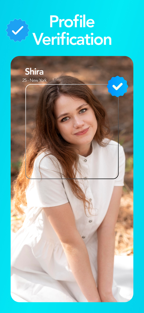 A screenshot of the Ringle Jewish dating app showing the profile verification feature with a verified profile of a user named Shira from New York.