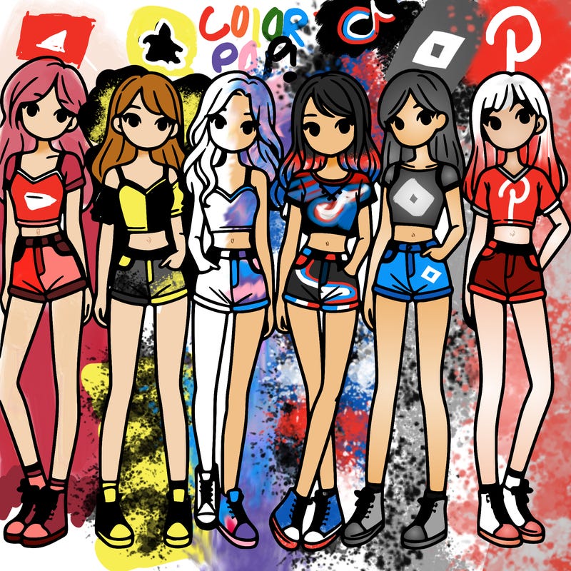 a group of girls wearing crop tops and shorts