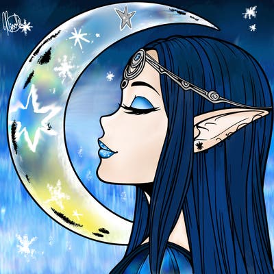 a realistic moon elf