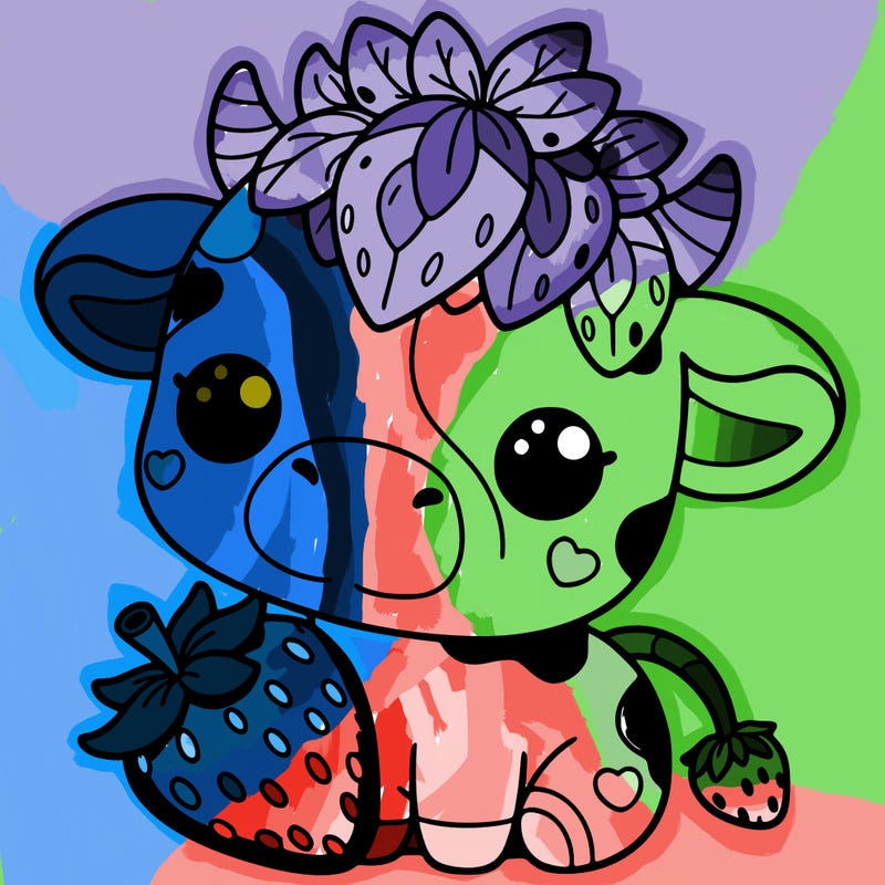 cute strawberry cow