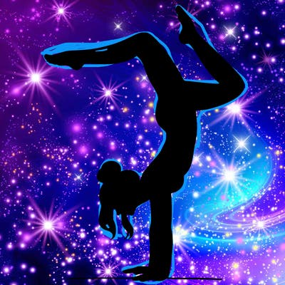 a woman doing a handstand