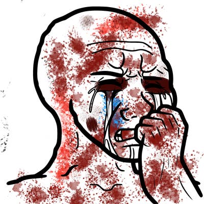 a realistic human crying