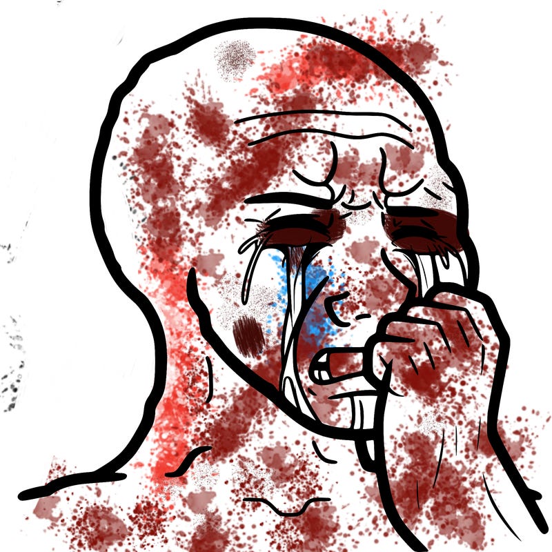 a realistic human crying