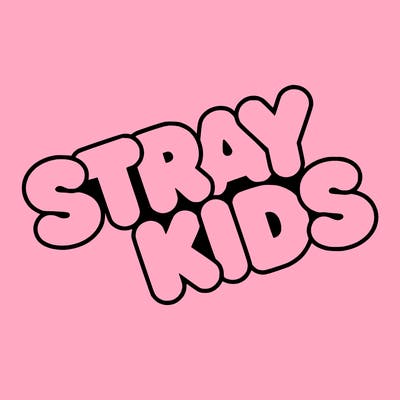 bubble letters saying stray kids