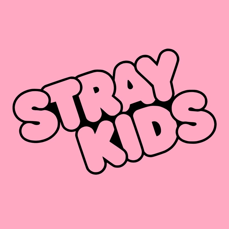 bubble letters saying stray kids