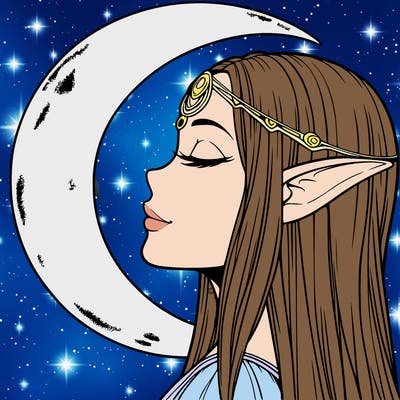 a realistic moon elf